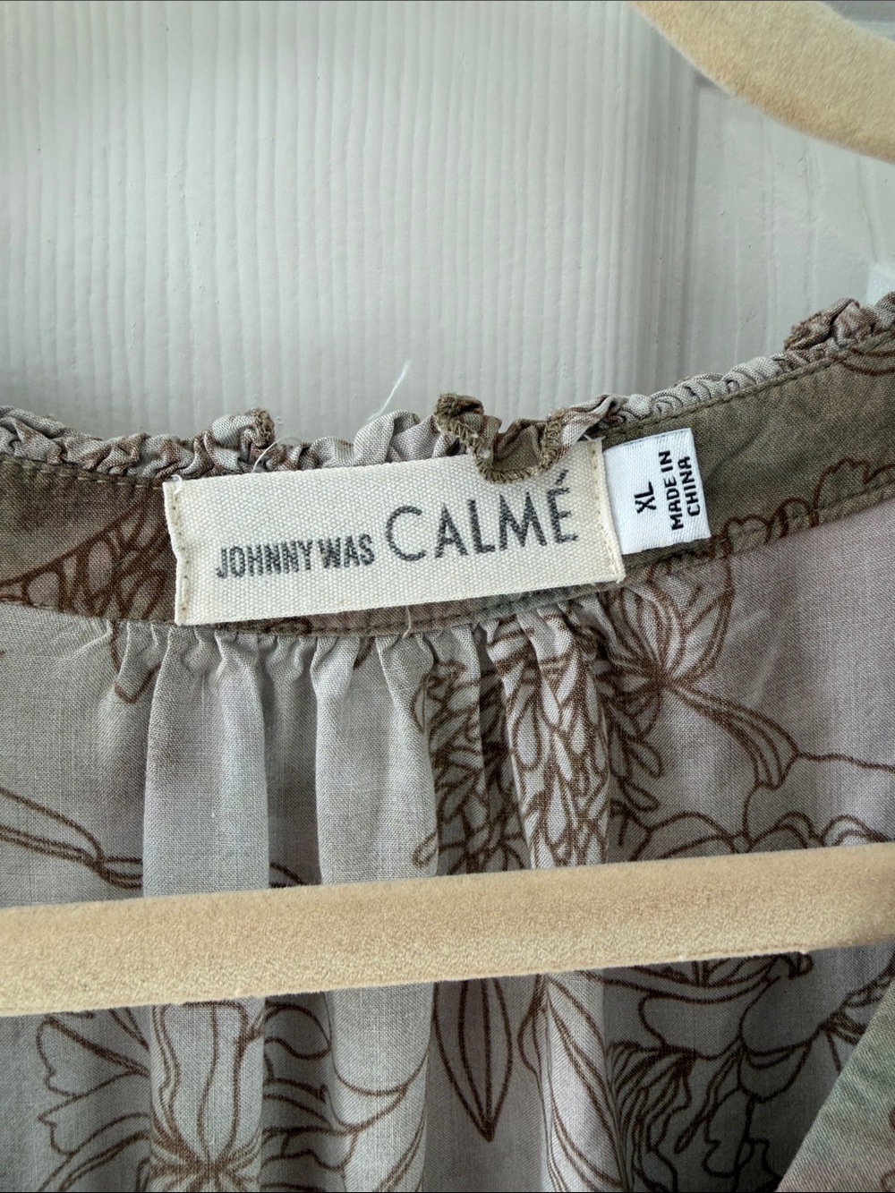 Floral Tiered Midi Dress in Taupe - Picture 2 of 5